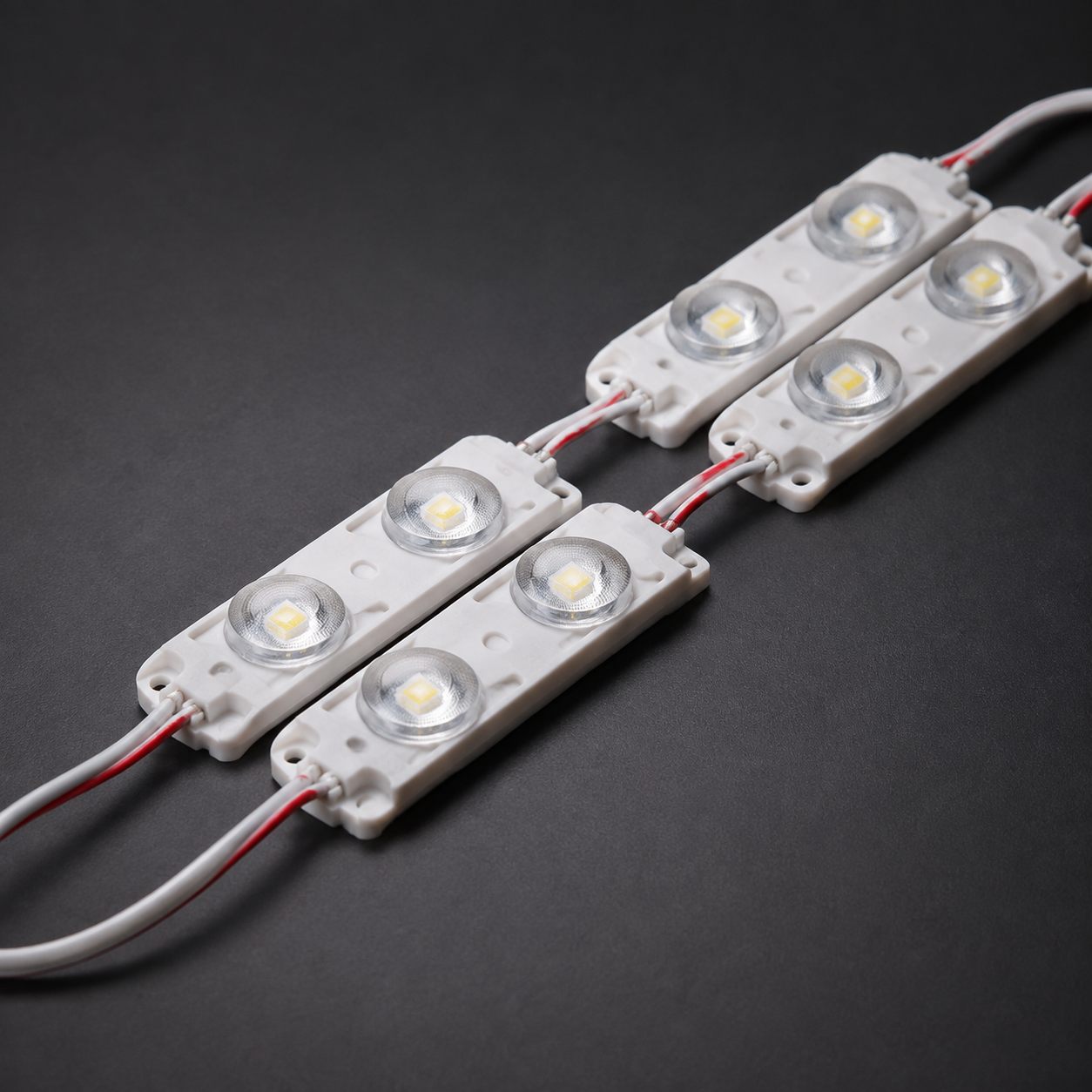 White LED backlight modules connected in a chain